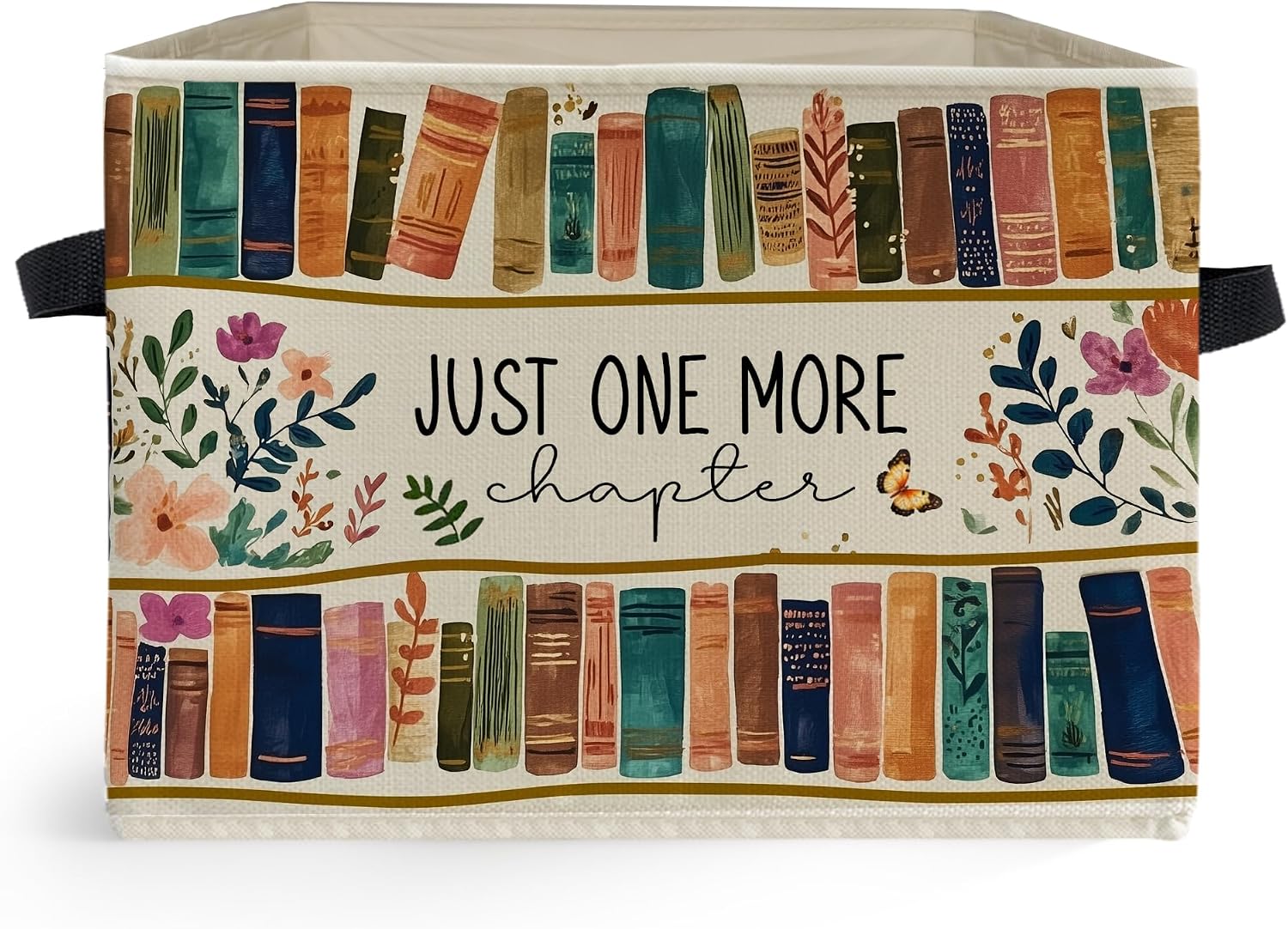 Aldernest Floral Bookish Storage Box Bins, Book Lover Reader Gifts