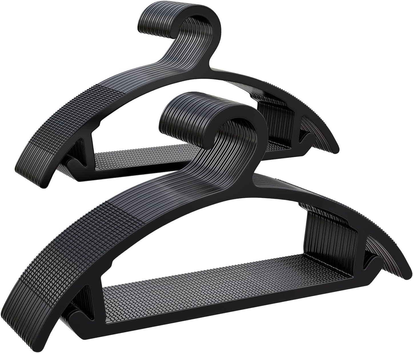 VelloHome 50 Pack Clothes Hangers, Non Slip Heavy Duty Plastic Hangers, Black