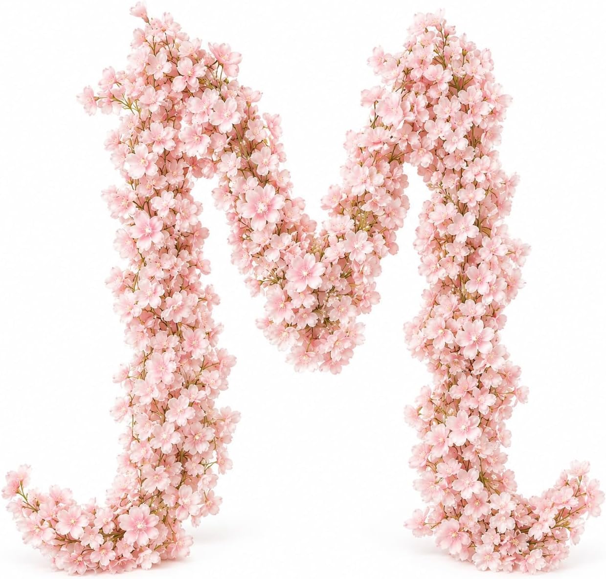 Aldernest 10PCS 59FT Artificial Silk Cherry Blossom Garland, 0.57 kg, Light Pink