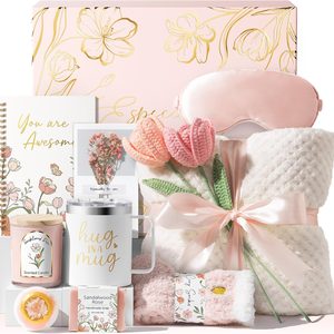 Ashenby Birthday Gifts for Women Self Care Package Get Well Gift Baskets for Women, 2.09 kg, Queen, Pink, 12 Count