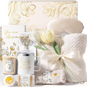 Ashenby Birthday Gifts for Women Self Care Package Get Well Gift Baskets for Women, 2.11 kg, Queen, Beige, 12 Count