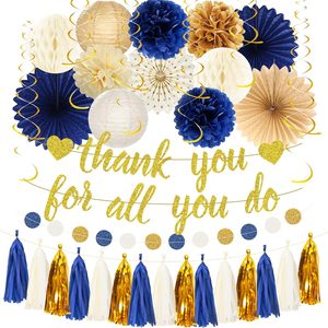 Aldernest Blue Gold We Appreciate You Party Decorations for Men Women, 21