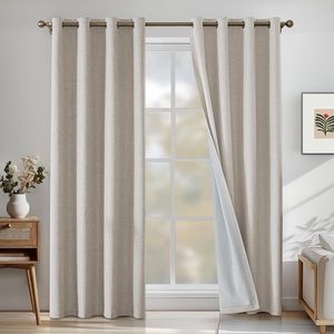 Aldernest 100% Blackout Curtains for Bedroom, 52" W x 96" L, 4 pounds, Oatmeal