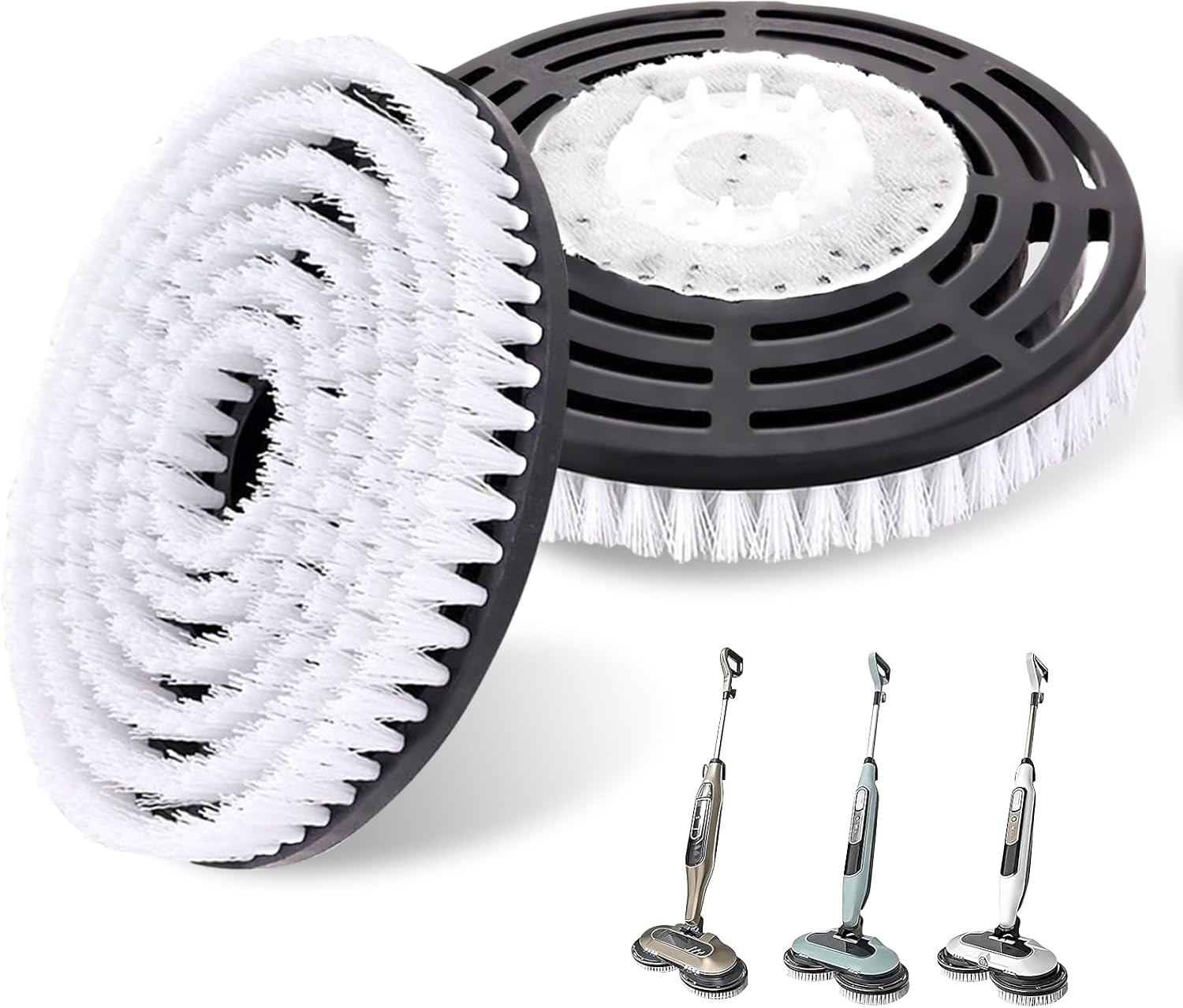 Barleyfield Upgraded Steam Mop Pads for Shark S7000 Series - Replacement Brush Heads with Scrubbing Bristles | Deep Cleans Hardwood, Tile