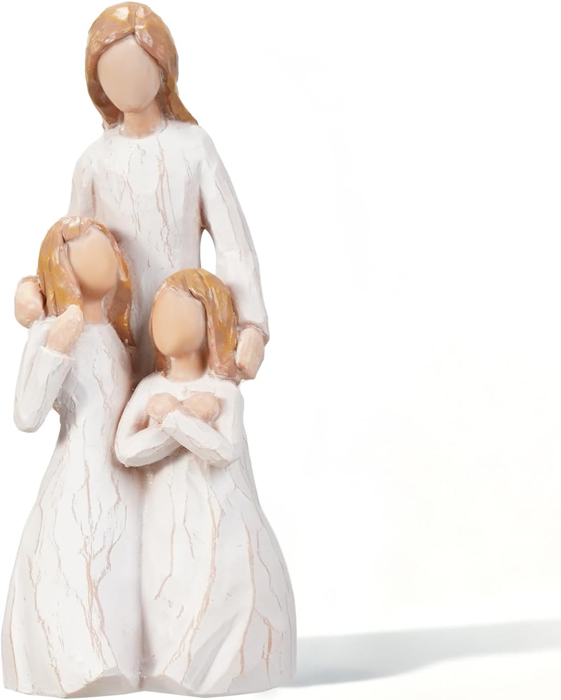 Copperlyn Mom Embrace Two Girls Figurine, Mother and Daughters Love Resin Statue, 7.52 ounces, Mom Embracing Girls