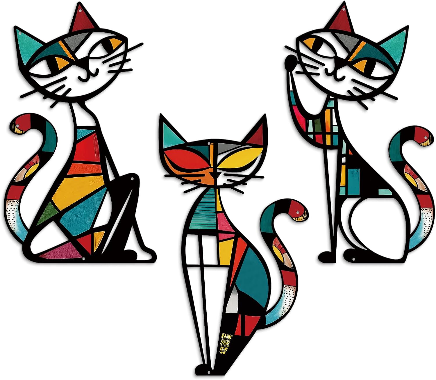 Ashenby 3 Pieces Cat Metal Wall Decor, 1.6 ounces