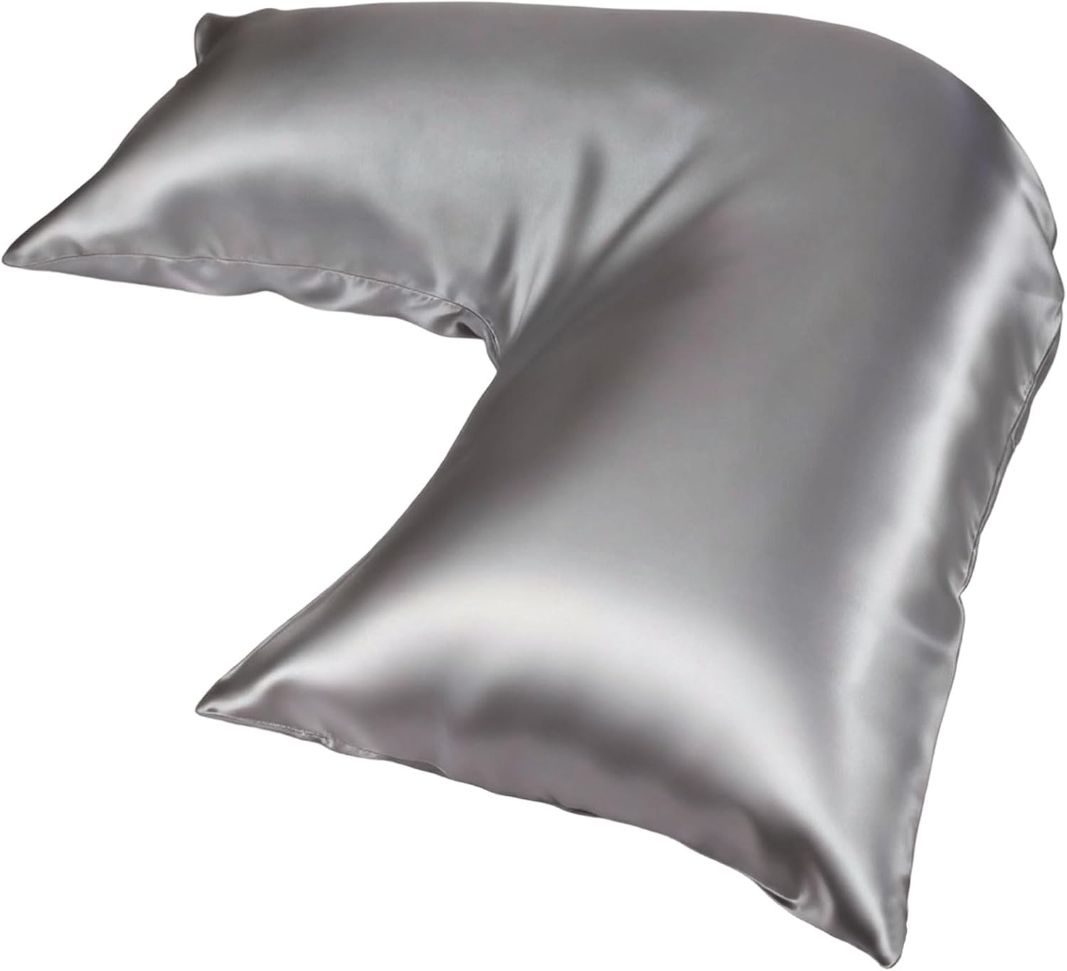 Aldernest Pillowcase Cover Compatible with L-Shaped Contour Body Pillow, 27.5 x 13.25, Gray