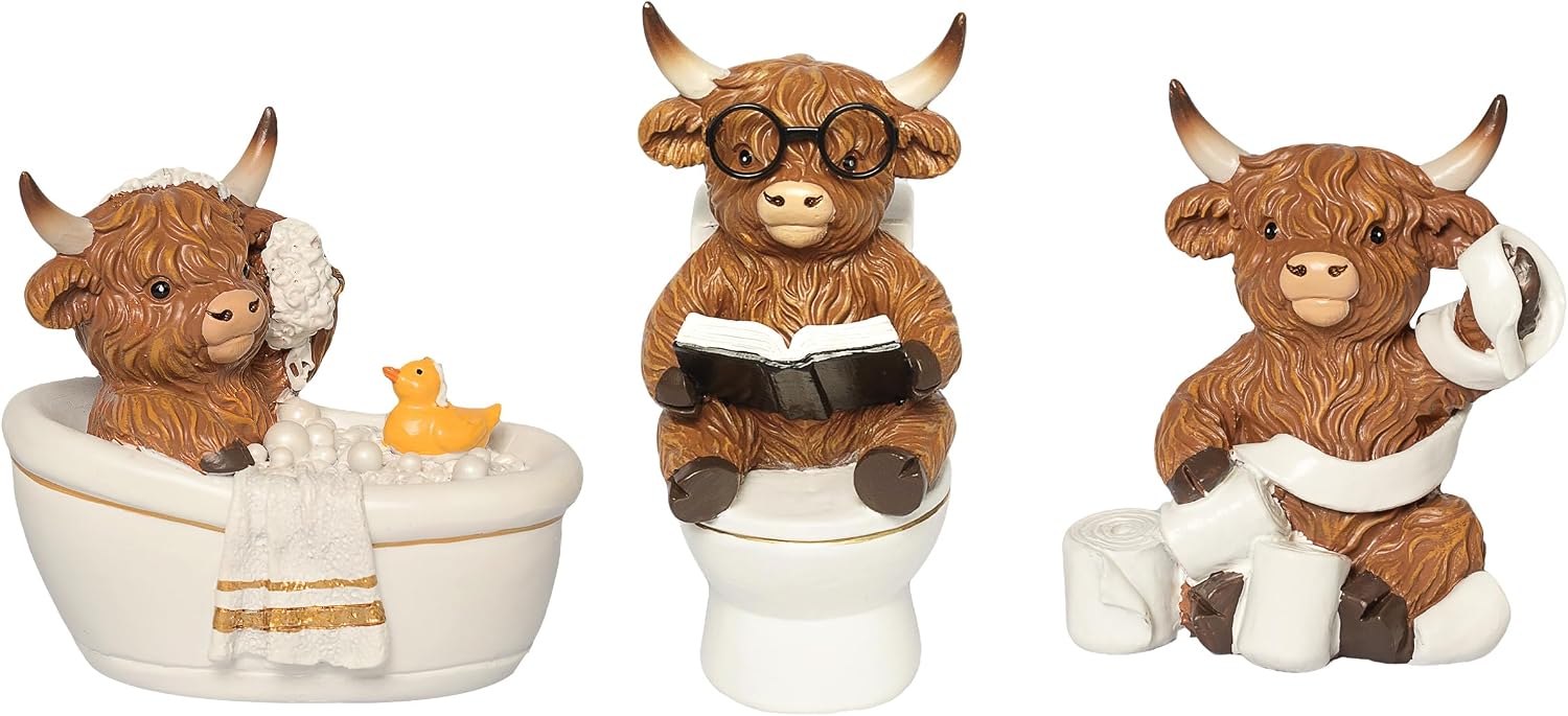 VelloHome Highland Cow Bathroom Decor, Highland Cow Gifts for Women