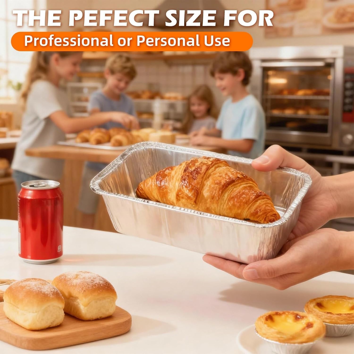 Aldernest Disposable Aluminum Foil Loaf Pans, 2 LB, 8.5"x4.5"x2.5", Silver, 50 Count