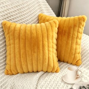 Aldernest 2 Pack 24x24 Pillow Cover Velvet Pillow Covers, Mustard Yellow