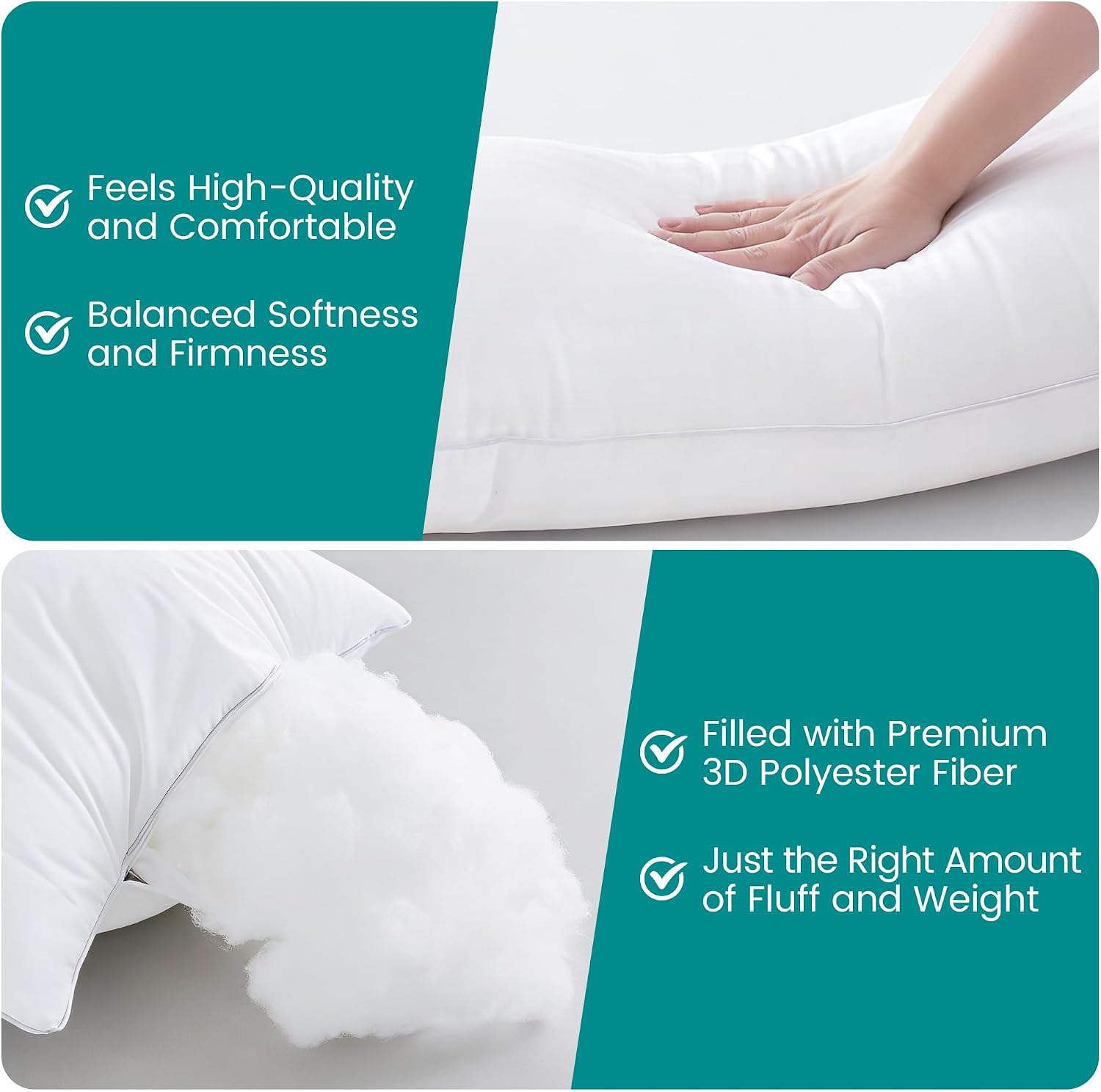 Ashenby 16"x26" Throw Pillow Insert – Plush and Supportive Decorative Cushion with 100% Cotton Cover, for Couch, Sofa, Bed, Chair – Pack of 1, White