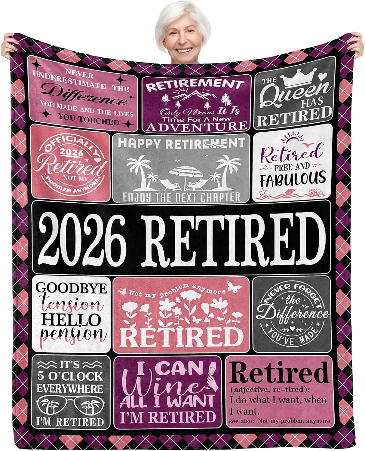Ashenby Retirement Gifts Blanket for Women 2026, 0.63 kg, 50" x 60"