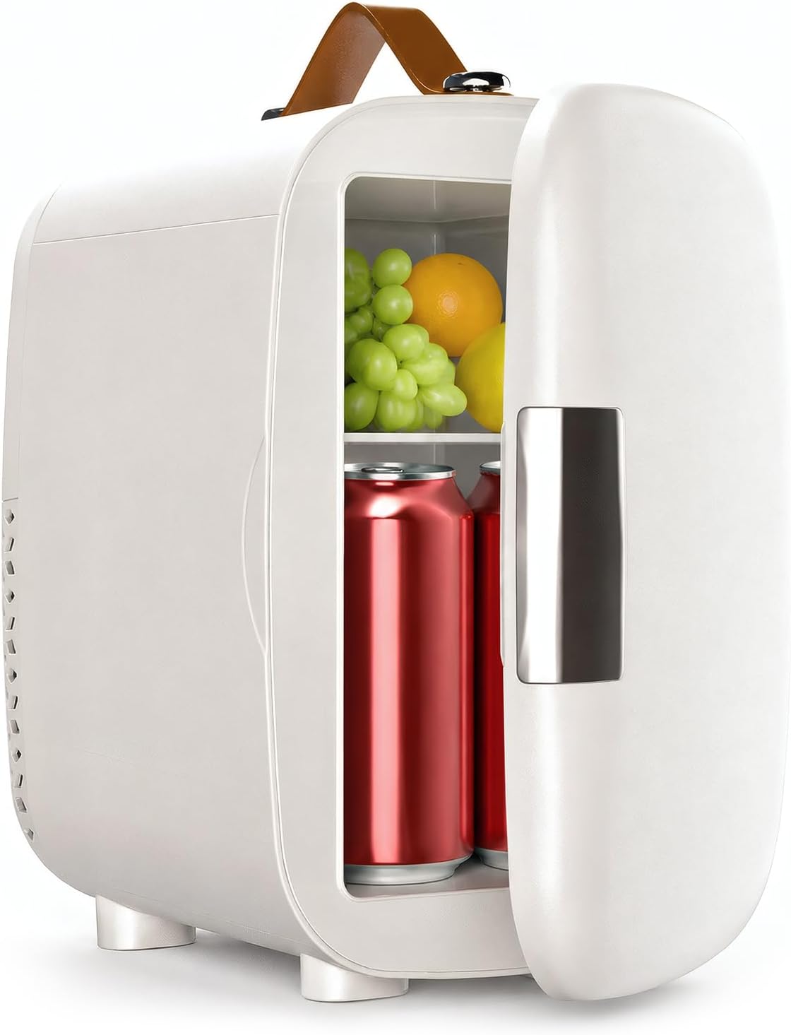Aldernest Cosmetic Fridge, Portable Mini Fridge for Skincare Food Drinks, 1.95 kg, 4 liters, White