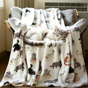 Cedarmoss Cat Blanket for Women, Ultra Soft Throw Blanket Cat Themed Gifts, 50"x60", 1.2 pounds