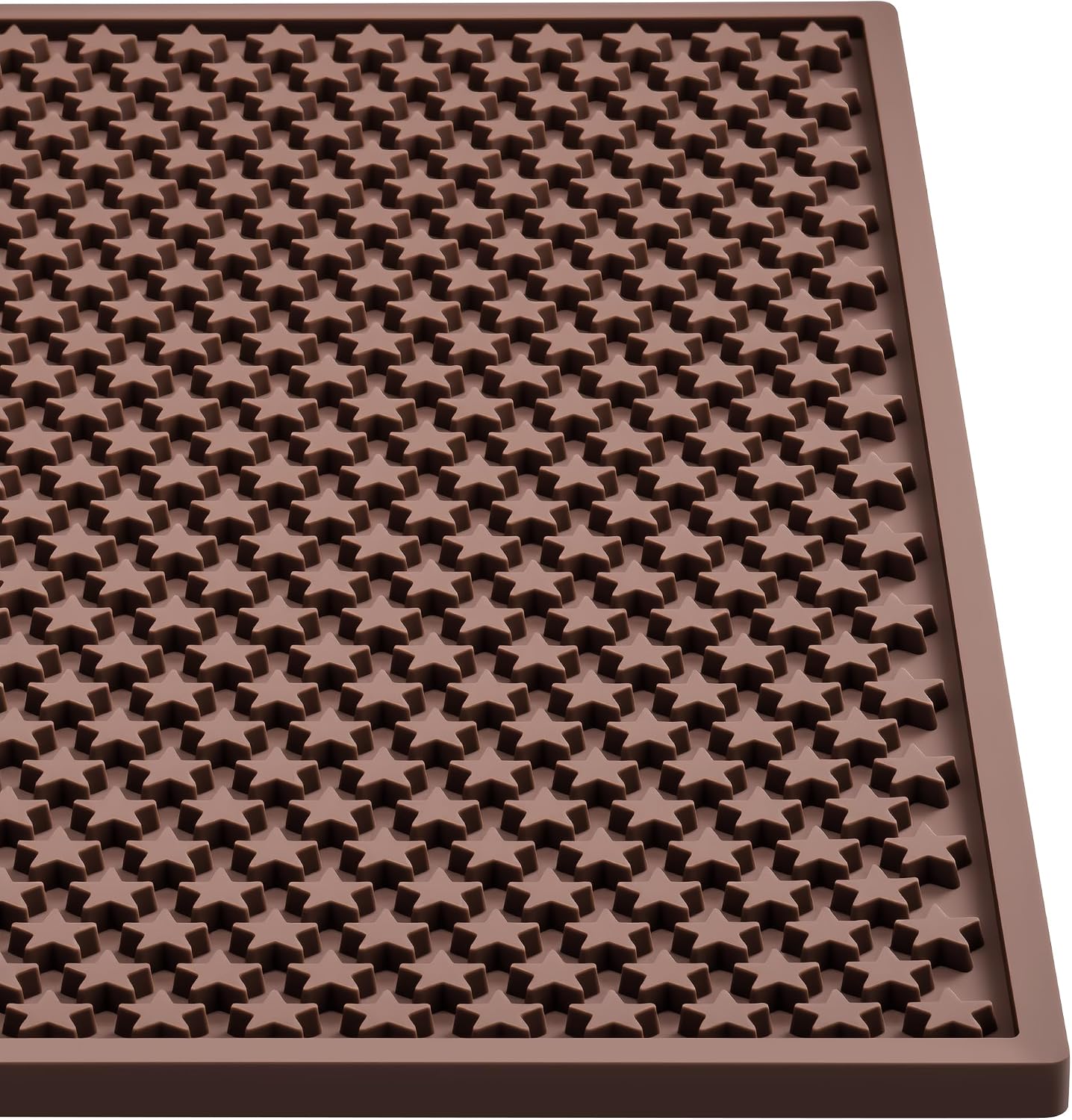 Aldernest 17x13 Inch Star Pattern Bar Mat Coffee Mat Utensil Mat Tool Mat for Countertop Anti Slip Cleaning and Drying, Brown