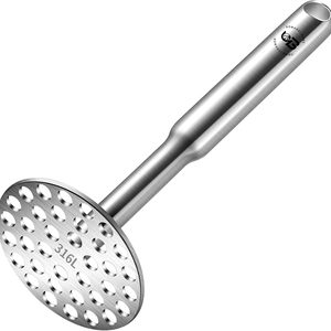 Aldernest 316L Potato Masher Stainless Steel, Sturdy Mashed Potato Masher Kitchen Tool, 0.16 kg