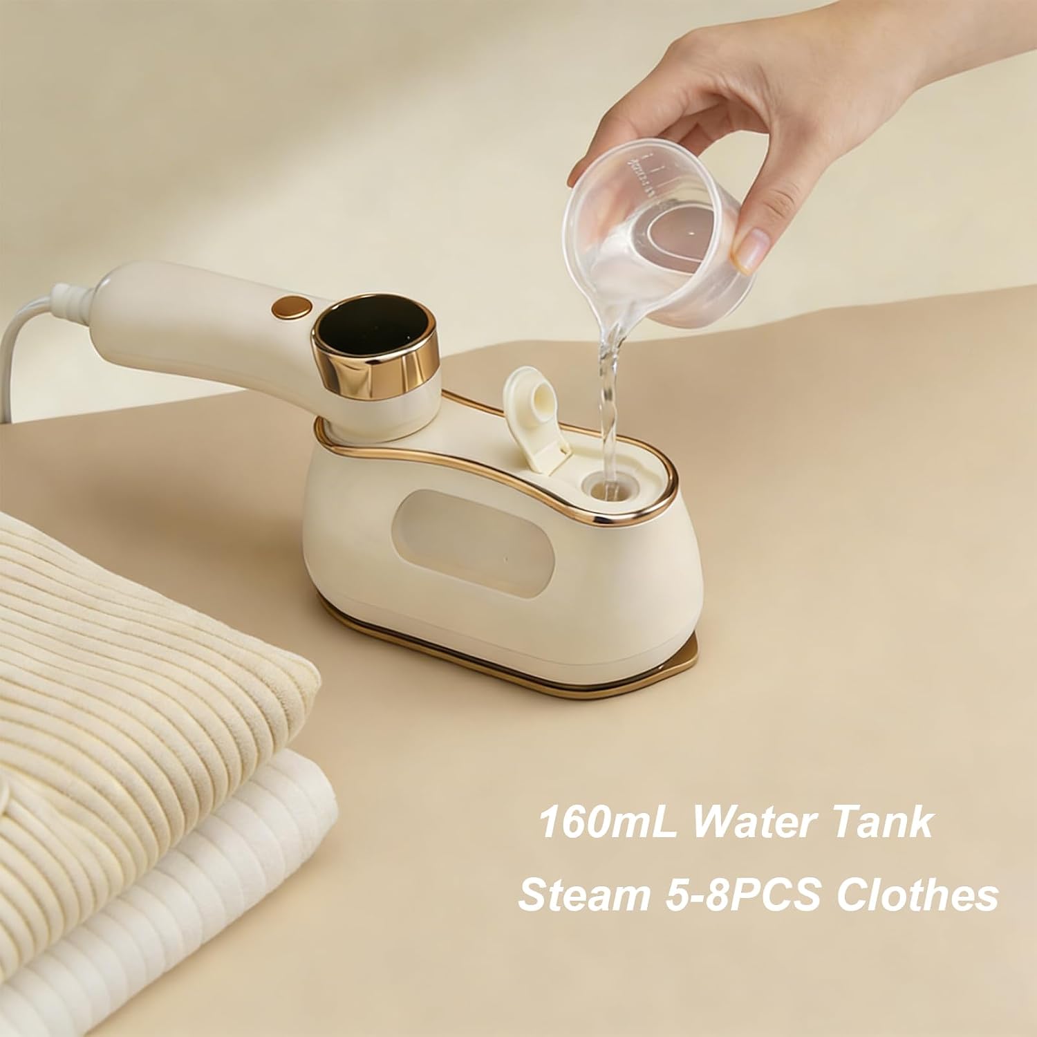 Aldernest Travel Steam Iron 1200W Handheld Steamer for Clothes Mini Garment Steamer Iron with 3 Steam Levels, Smart LCD Screen, 180° Rotating Handle