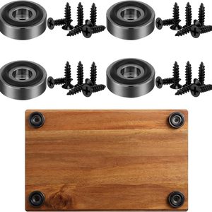 Birchmont 4 Pcs Stainless Steel Cutting Board Feet, Black, 1.18 x 0.39 Inch, 6.56 ounces