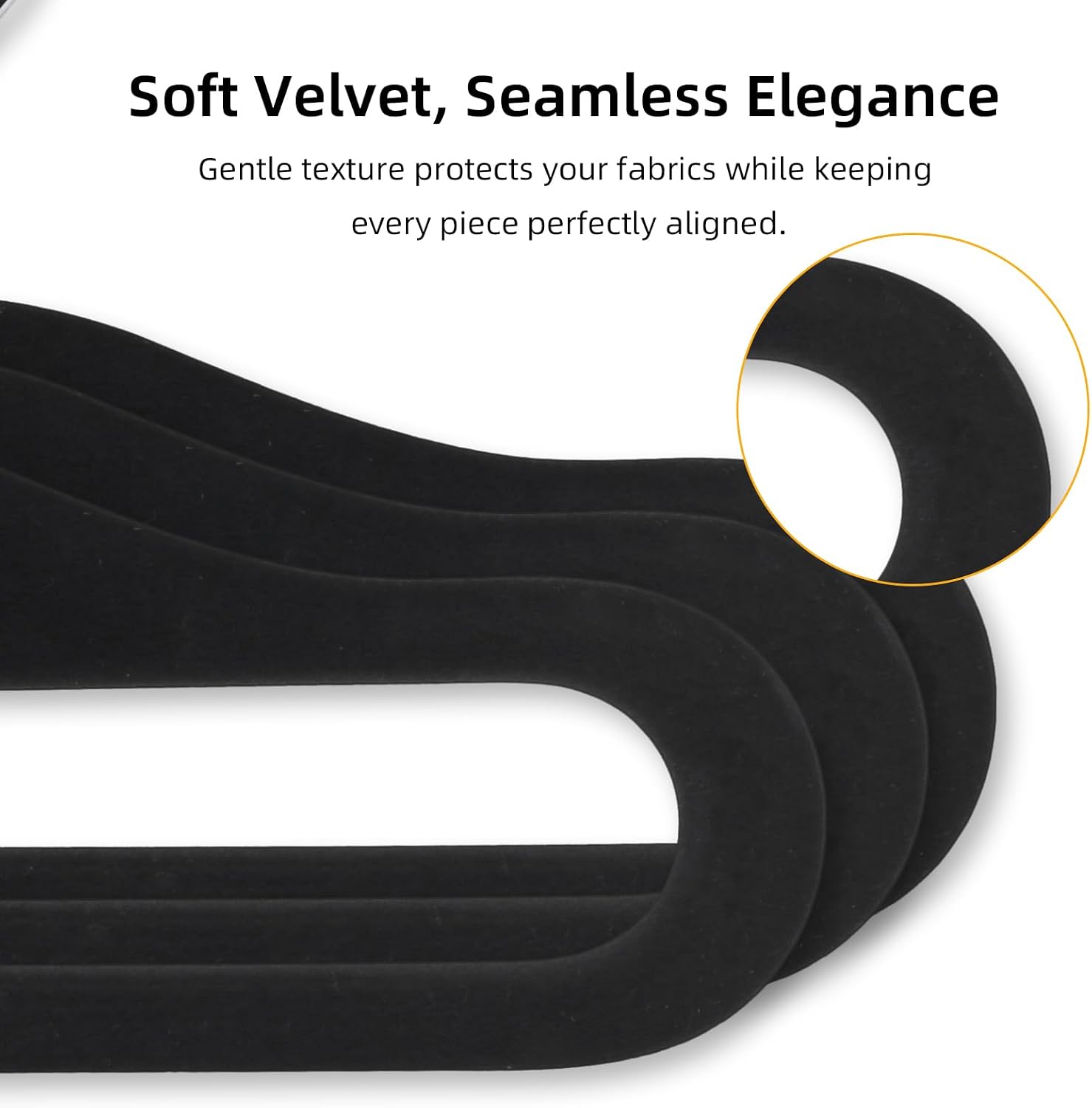 Ashenby Velvet Pants Hangers, Black, 20 Count