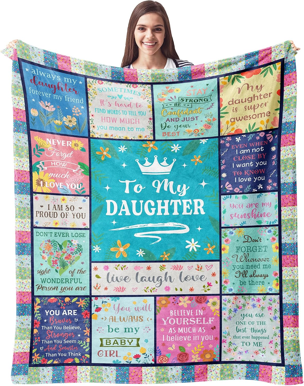Aldernest Daughter Gifts from Mom Dad, Daughter Birthday Gifts Blanket 60"x50"