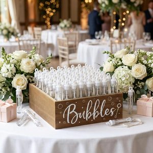 Aldernest Wedding Bubbles Holder, Brown, Classic, 9.8 x 9.8 x 3 inches