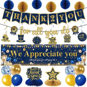 Aldernest Blue Gold We Appreciate You Party Decorations Men Women Yard Sign, 24