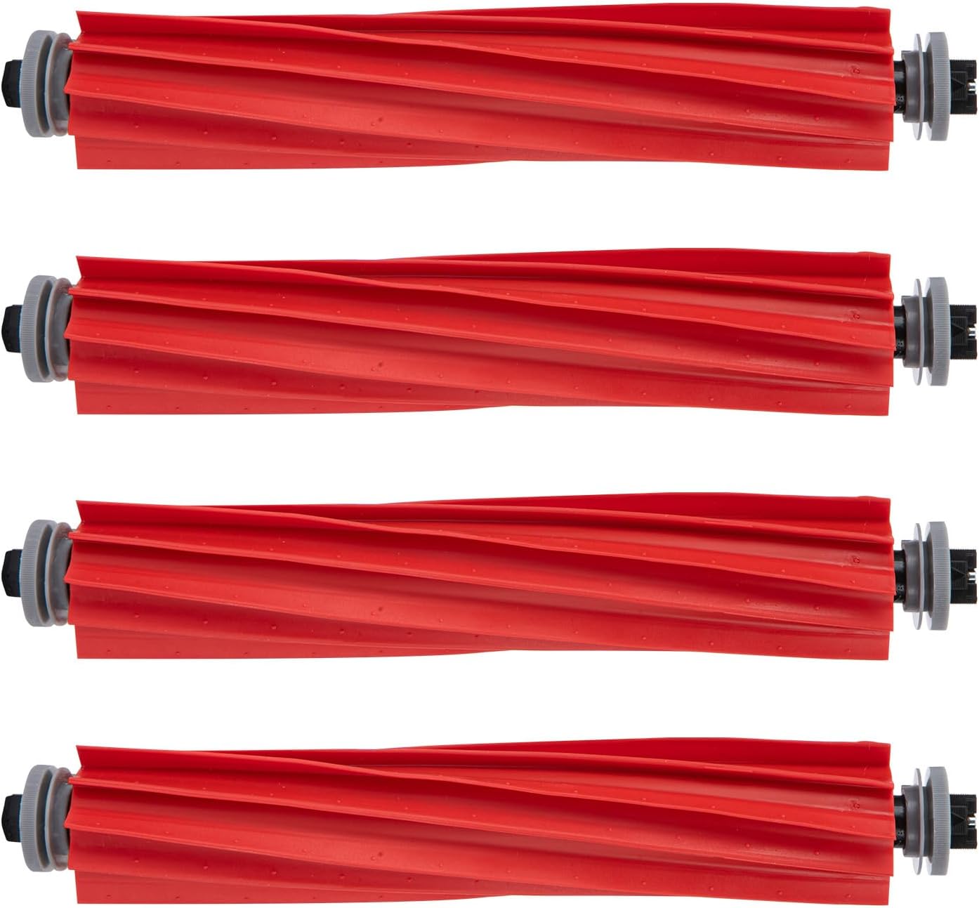 DomiCasa 4 Pack Rubber Main Brush Replacement for Roborock Robot Vacuum, S7/Q7/QV35A Main Brush(4pcs), Red
