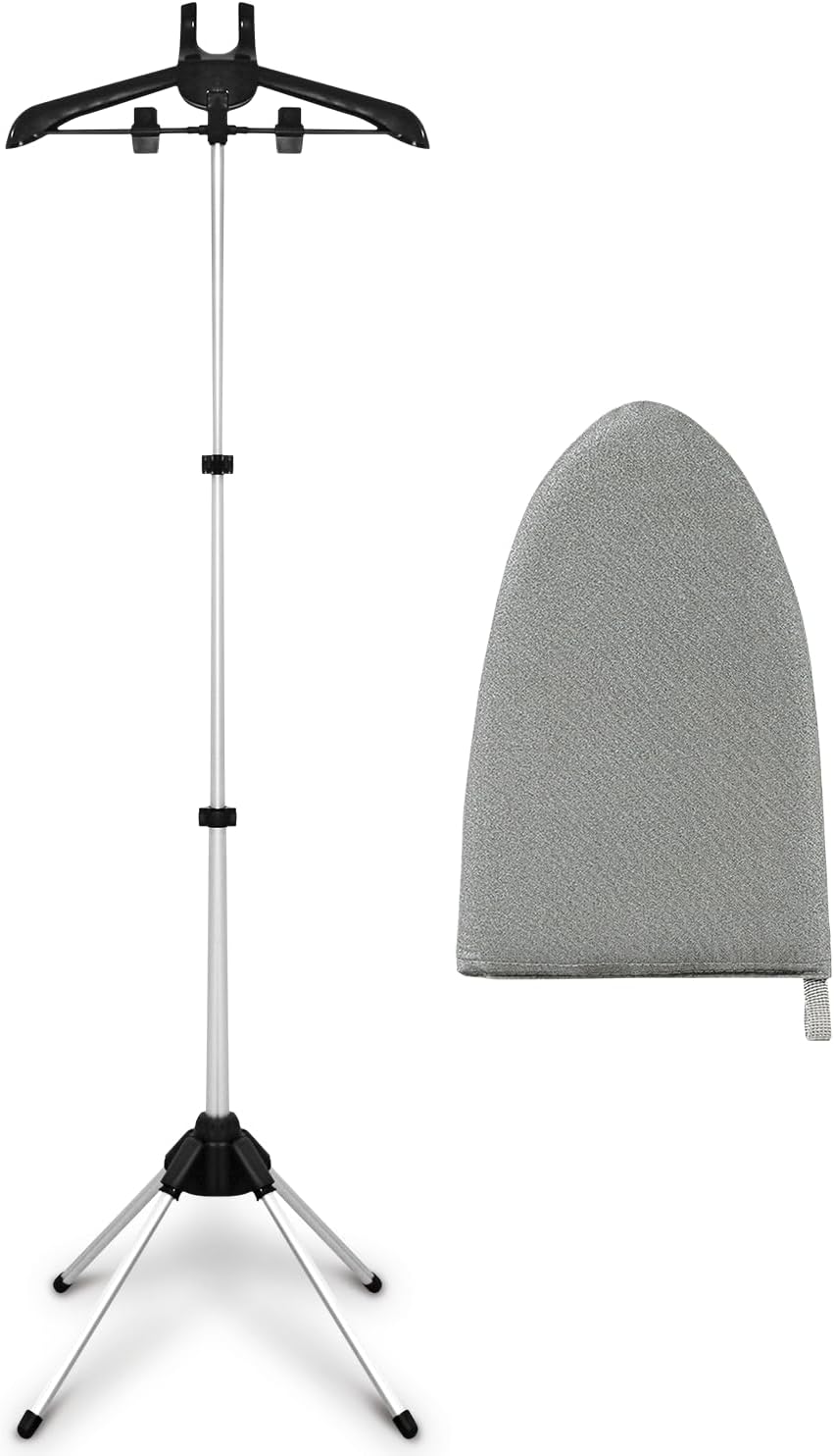 Elmgate Adjustable Garment Steamer Stand Rack & Garment Ironing Glove for Clothes, 1.5 pounds, Gloves + Clothes rack