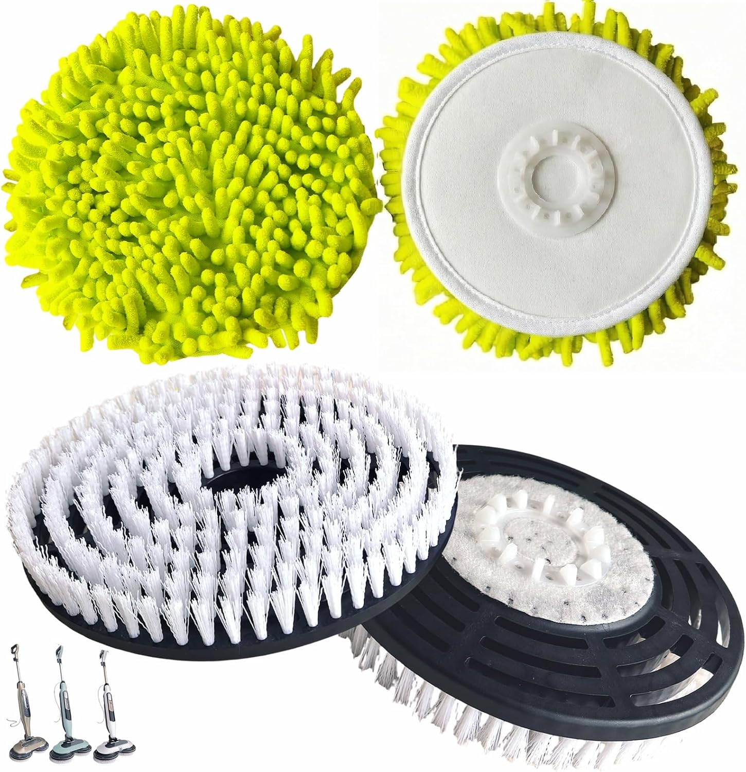 Birchmont S8201Steam and Scrub Mop Replacement Brush Pads, 1.63 pounds