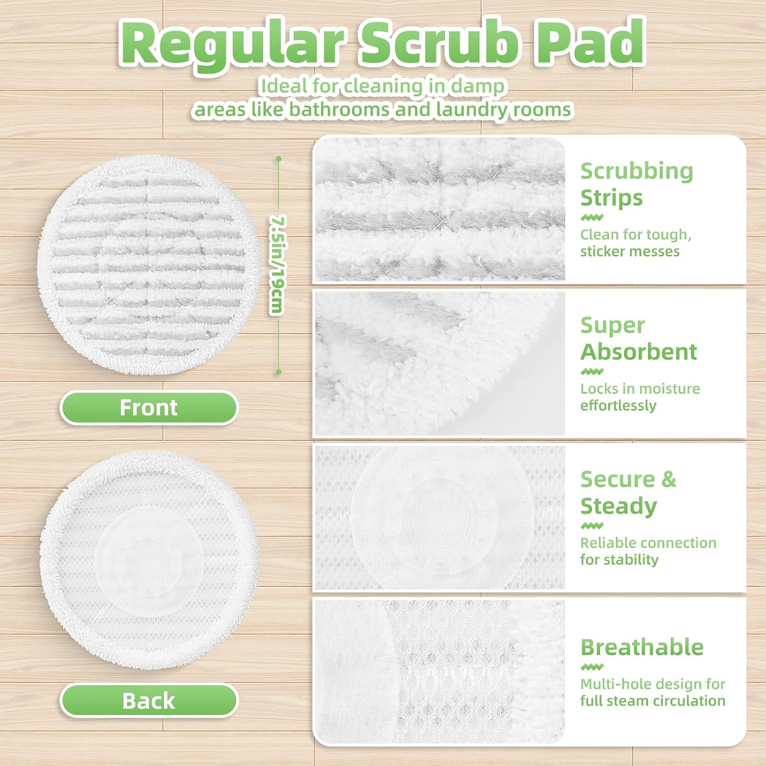 DomiCasa 8 Pack Steam Mop Replacement Pads for Shark Steam & Scrub Mop, 1.04 pounds