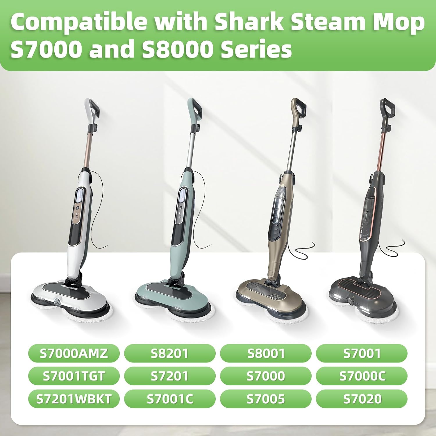 DomiCasa 8 Pack Steam Mop Replacement Pads for Shark Steam & Scrub Mop, 1.04 pounds