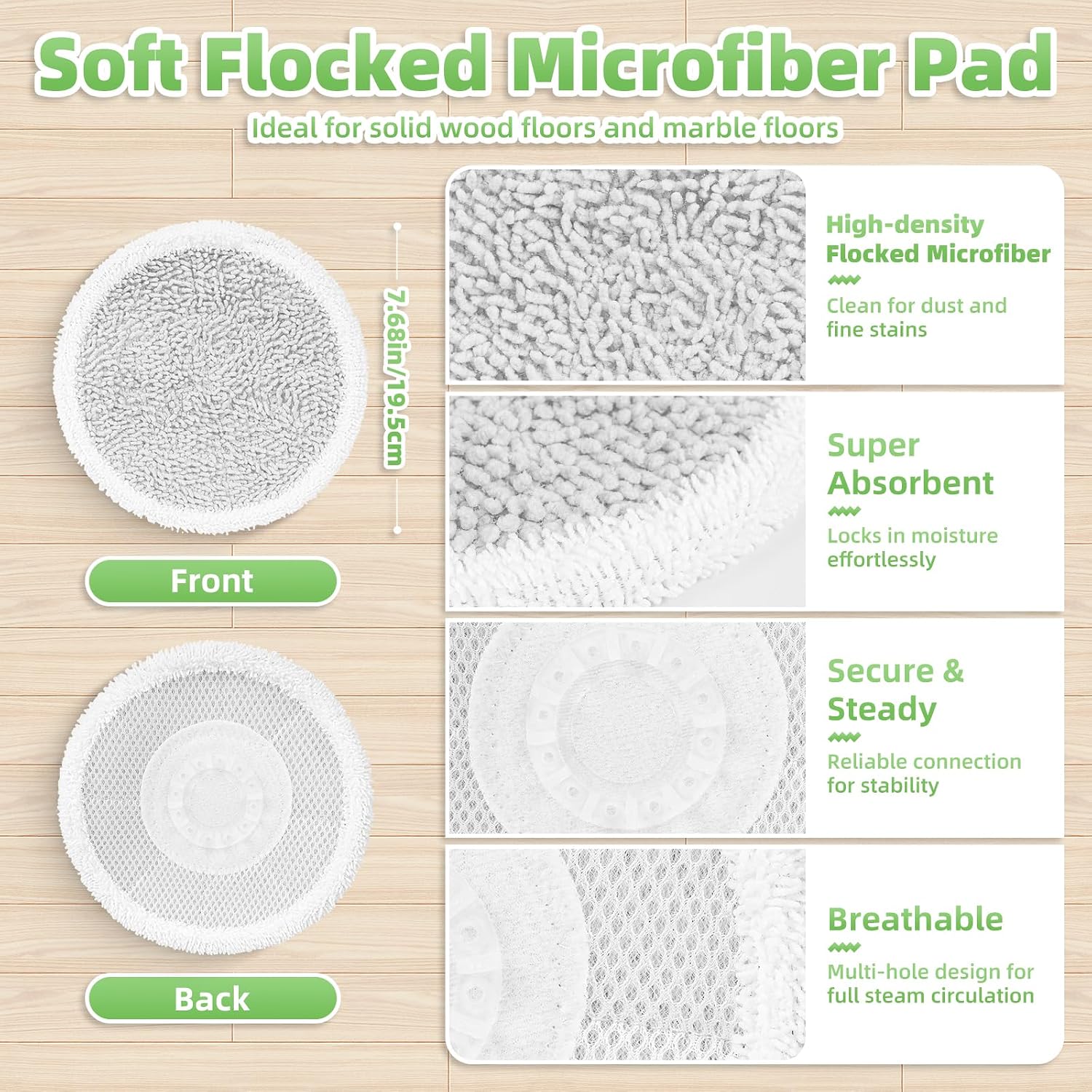 DomiCasa 8 Pack Steam Mop Replacement Pads for Shark Steam & Scrub Mop, 1.04 pounds