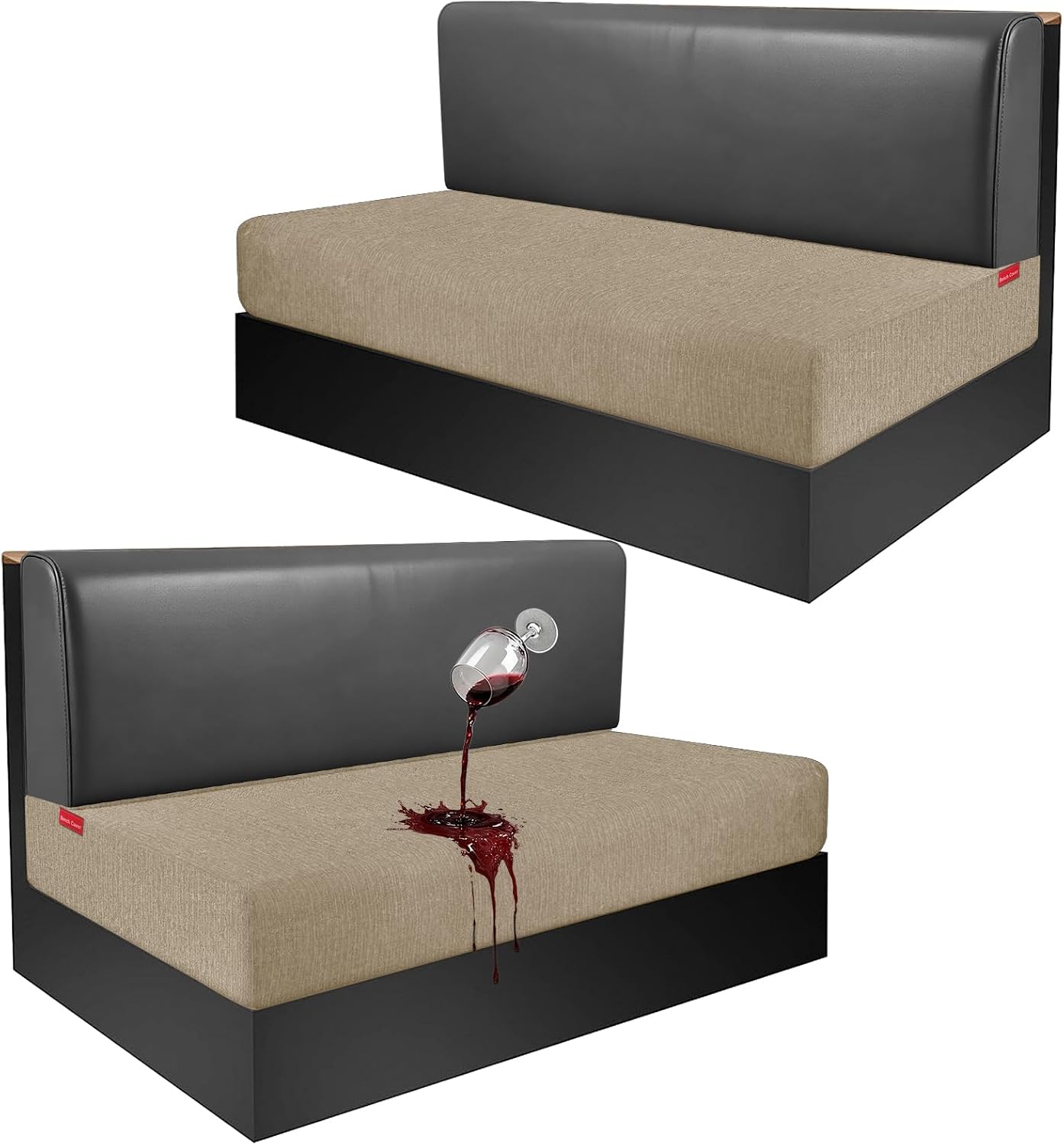 Barleyfield Waterproof RV Dinette Cushion Covers - Stretch Fabric Camper Seat Slipcover Replacement