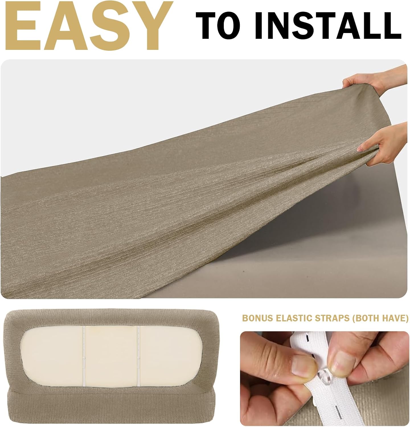 Barleyfield Waterproof RV Dinette Cushion Covers - Stretch Fabric Camper Seat Slipcover Replacement