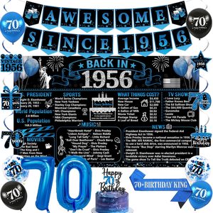 Aldernest 70th Birthday Decorations for Men, Blue Back in 1956 Poster