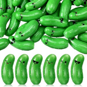 Rowanmere 60 Pcs Christmas Mini Resin Pickle Bulk Small Cucumber Figurine, Green