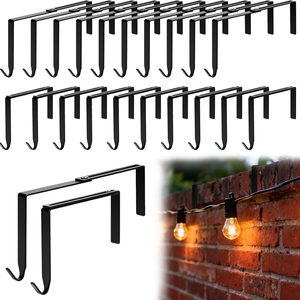 Oakmere Adjustable Outdoor Light Hooks, Black, 72 Count