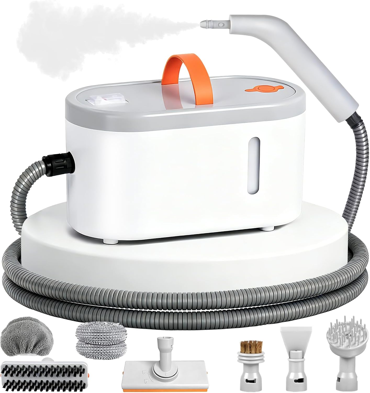 Elmgate Steam Cleaner for Home, Portable Handheld Steamer for Cleaning, 15s Heat-Up, 1.55 kg, white and gray