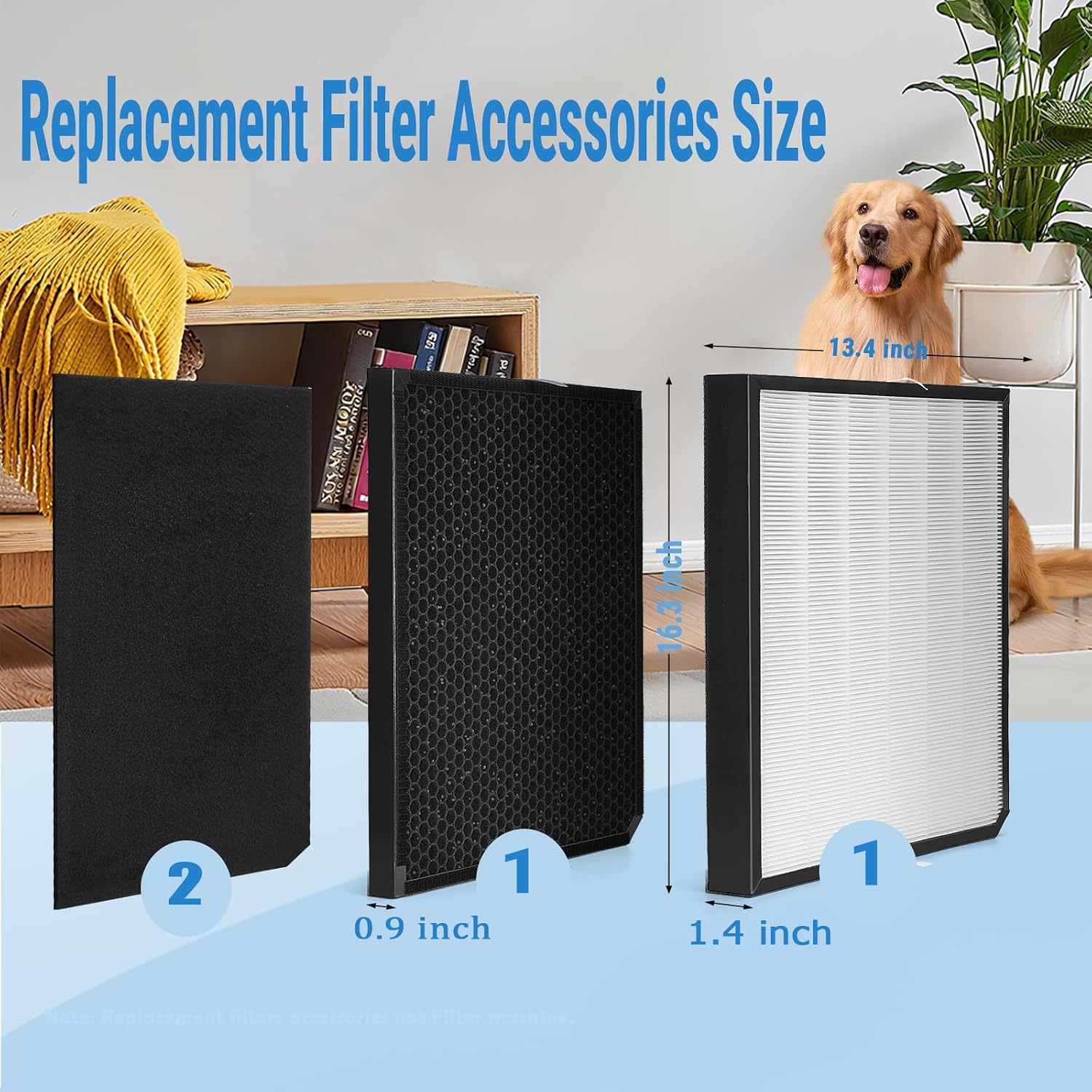 Aldernest Filters Replacement Set for AD3500 Compatible with AD3500, 2.1 pounds