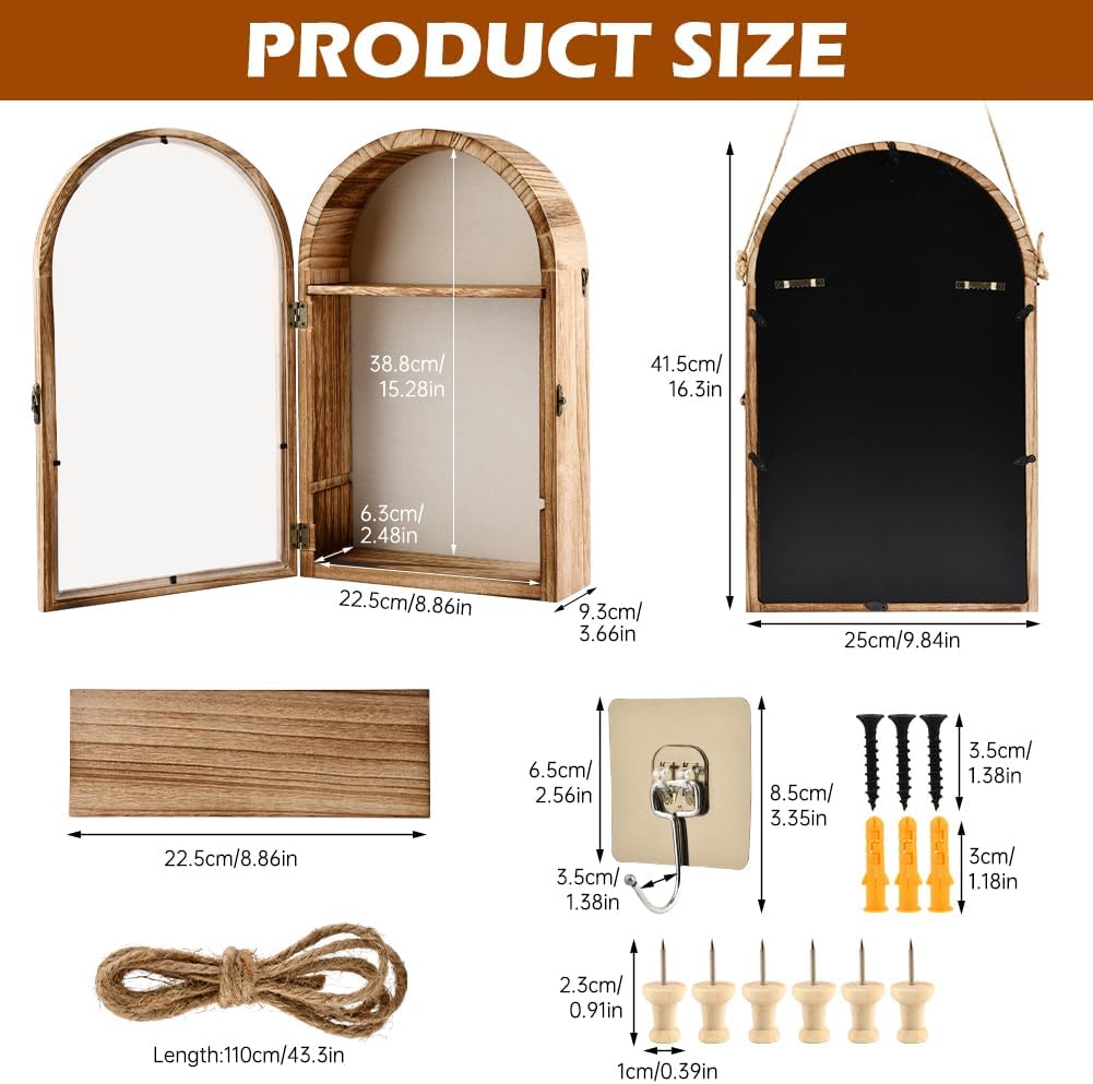 Aldernest 10x16 Shadow Box Frame with Acrylic Door, Carbonized Brown, 1.1 pounds