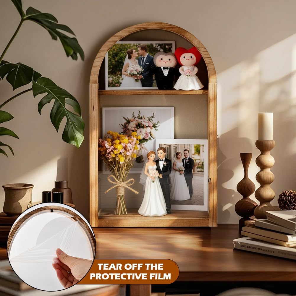 Aldernest 10x16 Shadow Box Frame with Acrylic Door, Carbonized Brown, 1.1 pounds