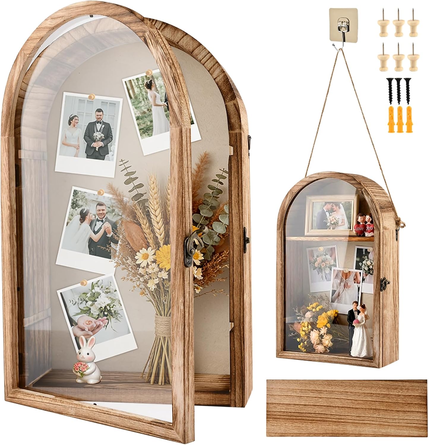 Aldernest 10x16 Shadow Box Frame with Acrylic Door, Carbonized Brown, 1.1 pounds
