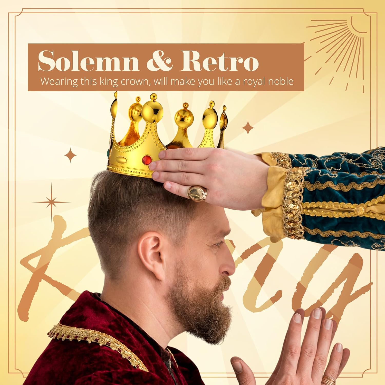 Ashenby 12 Pcs King Crowns Gold Royal Crown, Cosplay