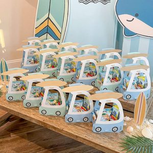 Aldernest 24 Pcs Surf Party Favors Boxes Beach Goodie Bags, 1.1 pounds, blue, green, white