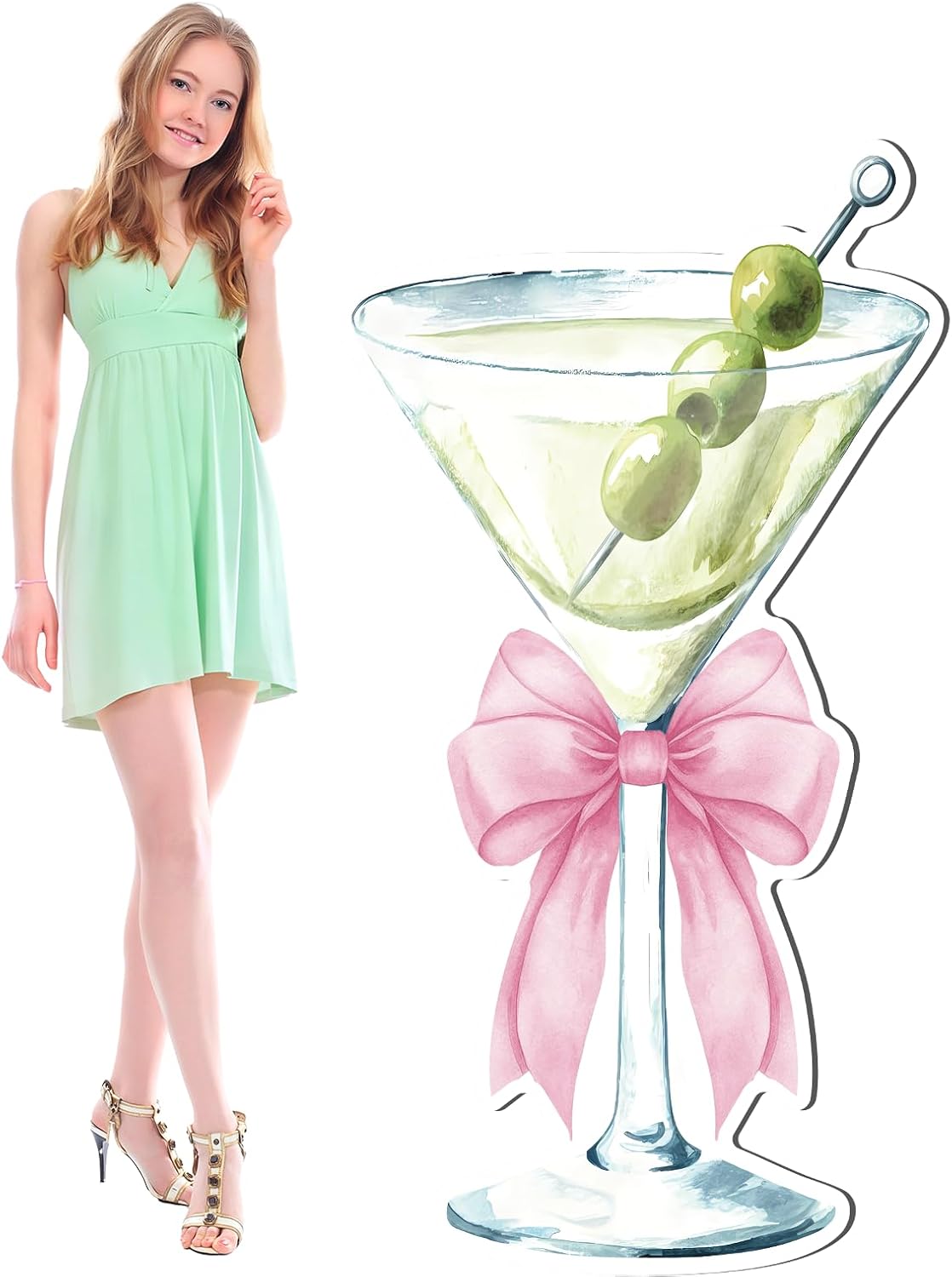 Ashenby 4ft A Tini Bit Older Birthday Decorations Martini Cardboard Cutout Decor, 0.65 kg, 26 x 47.2 inches