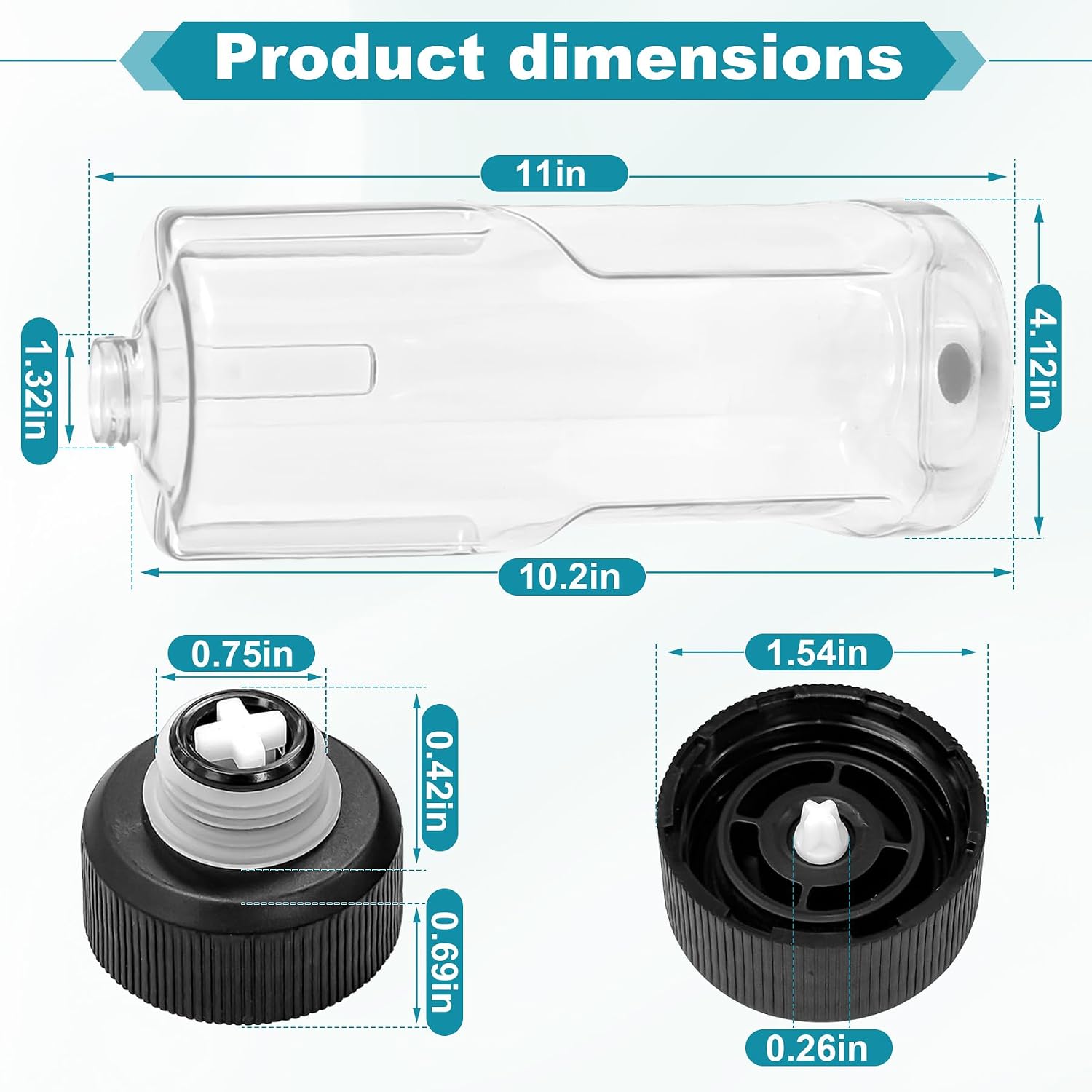 Elmgate 440012802 Replacement Clean Water Tank w/Lid Fits for Hoover Powerdash, 9.9 ounces