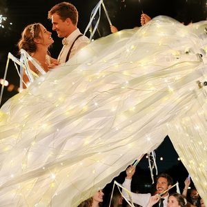 Ashenby 30 PCS Light Up Wedding Wands with Ribbons & Bells, Warm White LED