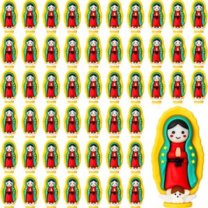 VelloHome Mini Virgin Mary Figurines, Our Lady of Guadalupe, Yellow, 50 Pack, 13.28 ounces