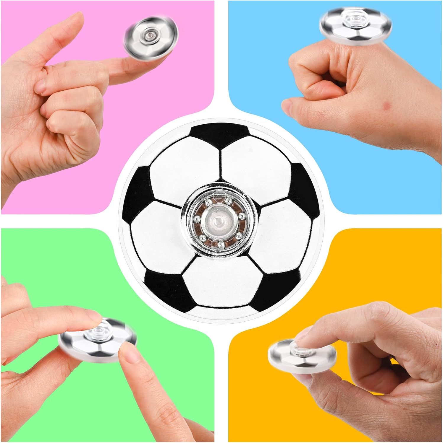 Ashenby 48 Pack Soccer Party Favors Supplies Return Gifts, 13.76 ounces, Small, Silver