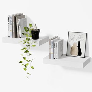 Copperlyn Small White Floating Shelves, 12 Inch, 2 Pack | Wall Decor Storage, 3.4 pounds, 11.8''